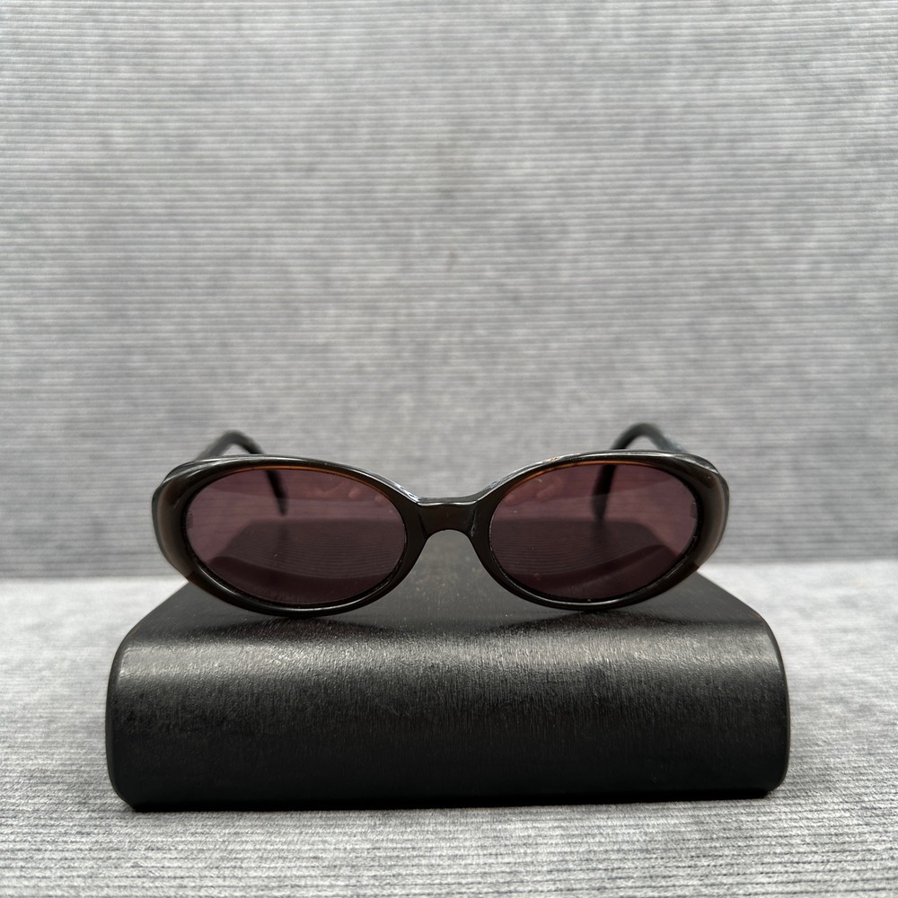 Jessica McClintock Vintage Oval Sunglasses Brown Filigree Temple Y2K JM 502 Vtg